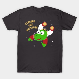 Cute dinosaur astronaut. T-Shirt